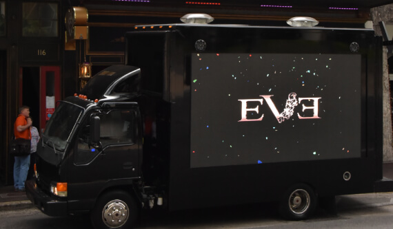 Eva promotion on dat media truck