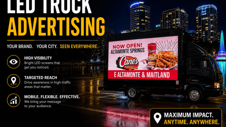 Night advertising in downtown orlando